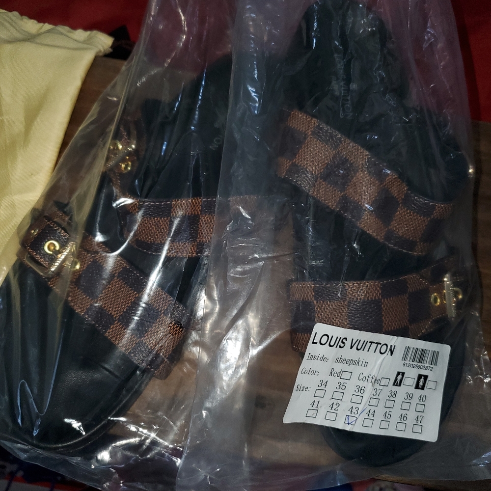 Brown Damier Ebene  mule slides
